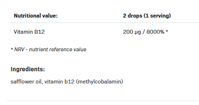Allnutrition Vitamin B12 Methyl Drops-factsheets