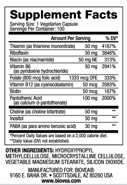 Biovea Vitamin B-50 Complex 50 mg-factsheets
