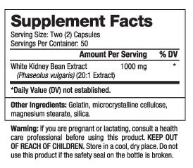 Biovea White Kidney Bean Extract 1000mg-factsheets