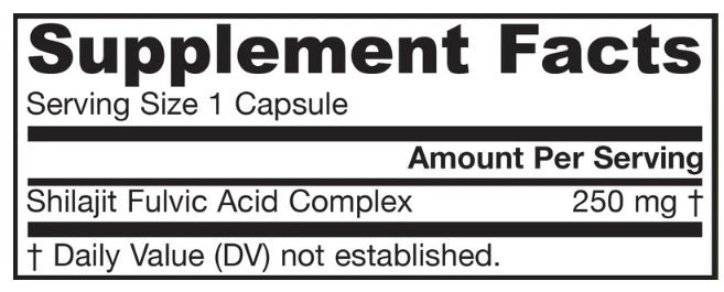 Jarrow Formulas Shilajit Fulvic Acid Complex-factsheets