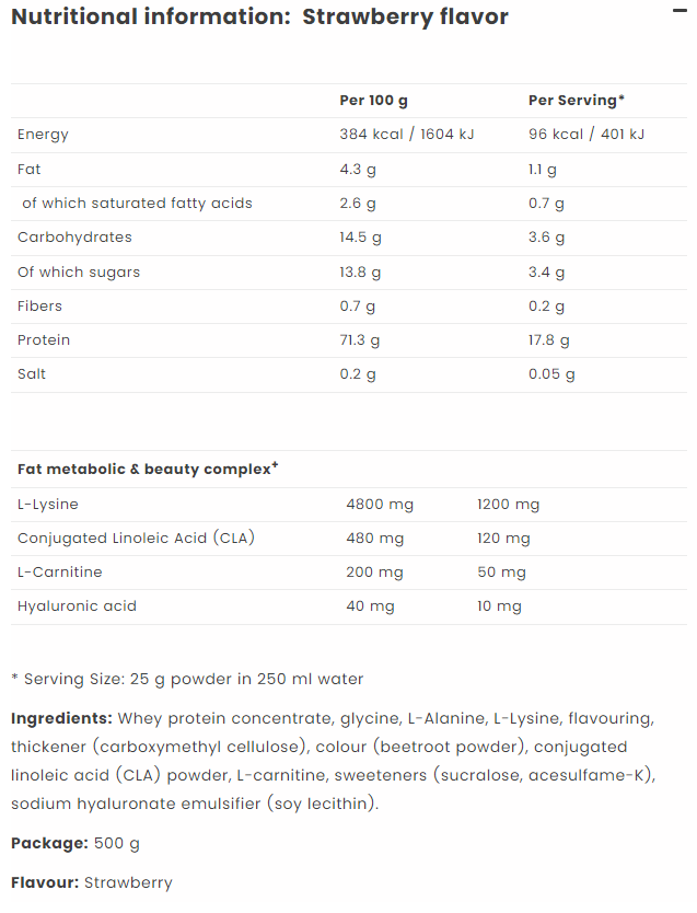 VPLab Ultra Women`s Protein-factsheets