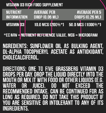 Grassberg Vitamin D3 Drops 400IU-factsheets