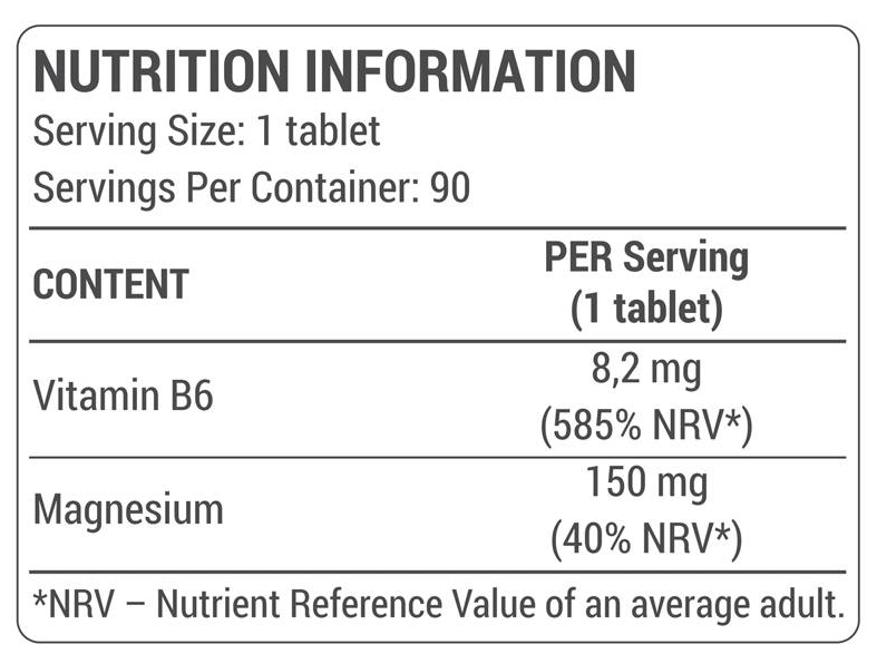 Dorian Yates Nutrition Organic Magnesium + B6-factsheets