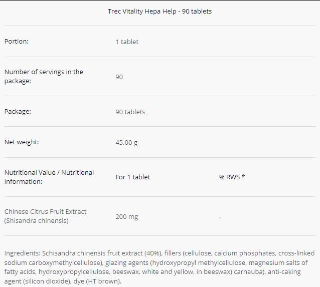 Trec Nutrition Hepa Help - Schisandra Chinensis 200 mg | Physical and Mental Well-Being-factsheets