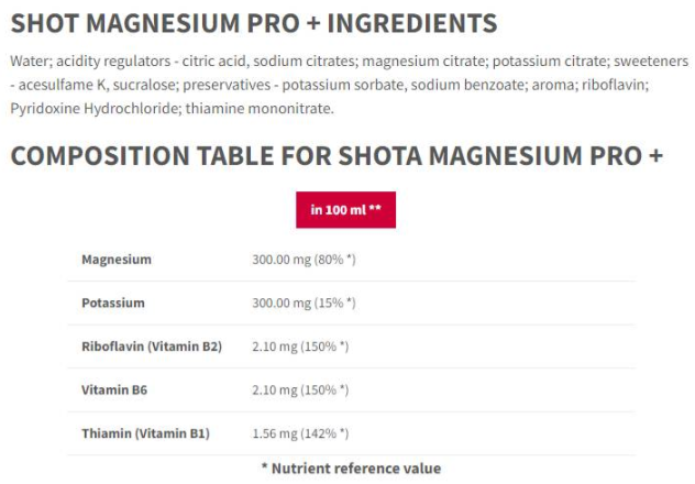 Trec Nutrition Magnesium Pro+ Endurance | with Potassium & Vitamin B1, B2, B6-factsheets