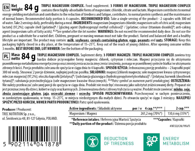 Trec Nutrition Triple Magnesium Complex-factsheets