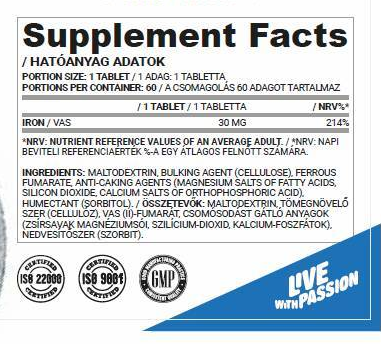 Nutriversum Iron 30 mg | Ferrous Fumarate-factsheets