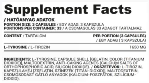 Nutriversum L-Tyrosine Caps 550 mg-factsheets