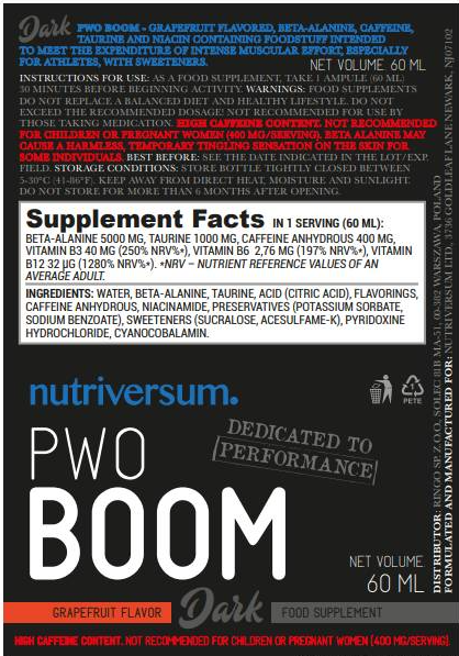 Nutriversum PWO Boom | Pre-Workout Shot-factsheets