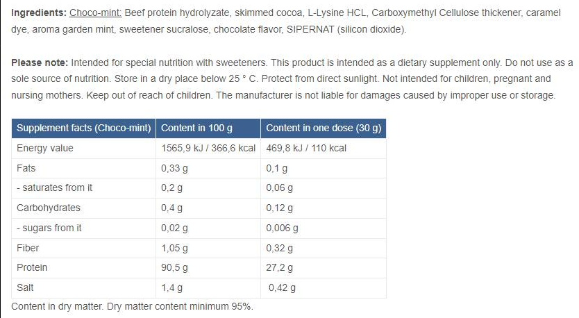 MAXXWIN Nutrition 100% Beef Protein-factsheets