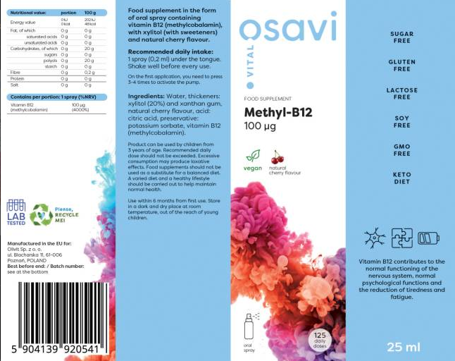 Osavi Methyl B12 Oral Spray / 100 mcg per Spray-factsheets