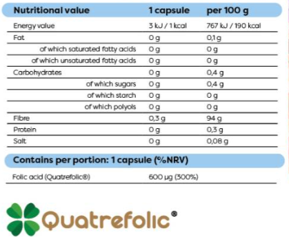 Osavi MethylFolate 600 mcg | with Quatrefolic®-factsheets