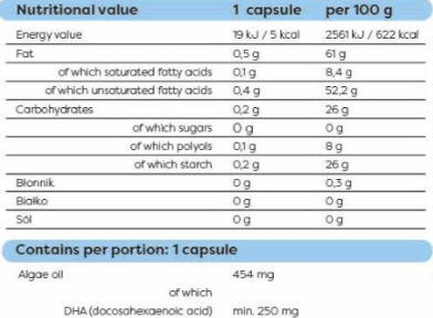 Osavi Omega-3 Vegan | 250 mg DHA-factsheets