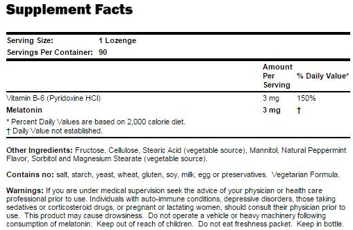 NOW Foods Melatonin 3 mg | Chewable-factsheets