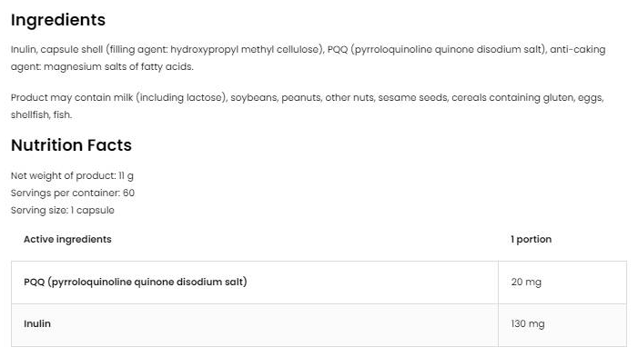 OstroVit PQQ 20 mg-factsheets