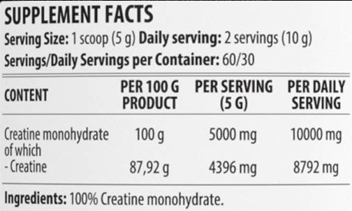 Dorian Yates Nutrition Creatine Monohydrate | 100% Pure Powder-factsheets