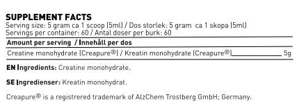 SWEDISH Supplements Creatine Creapure® Powder-factsheets