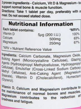 Holland And Barrett Calcium Magnesium with Vitamin D3-factsheets