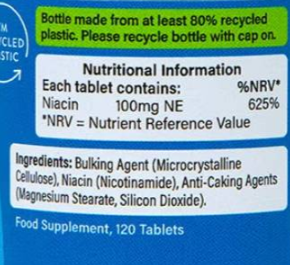 Holland And Barrett Vitamin B3 | Niacin 100 mg-factsheets