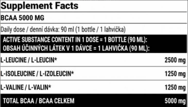 Extrifit Bcaa 5000 mg Shot-factsheets