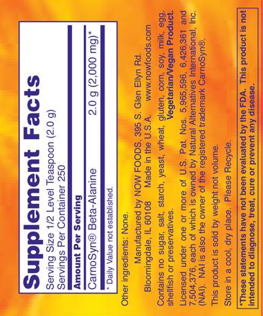 NOW Sports CarnoSyn® Beta-Alanine Powder-factsheets