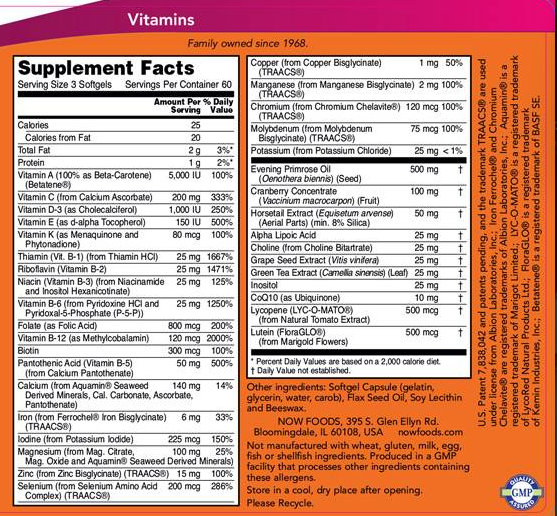 NOW Eve Womens Multiple Vitamin-factsheets