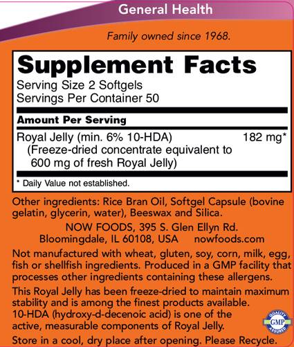 NOW Royal Jelly 300 mg-factsheets