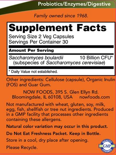 NOW Saccharomyces Boulardii-factsheets