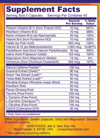 NOW Sports Energy Extreme-factsheets