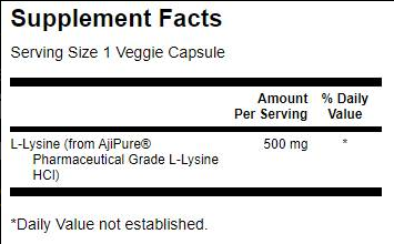 Swanson AjiPure L-Lysine Pharmaceutical Grade-factsheets