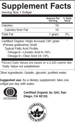 Swanson Avocado Oil 1000 mg-factsheets