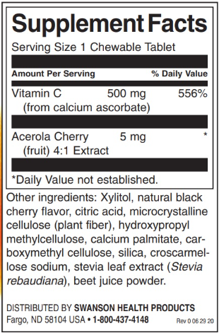 Swanson Sugar-Free Chewable Vitamin C Cherry-factsheets