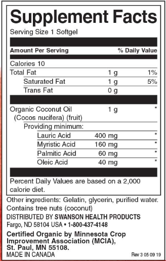 Swanson Certified Organic Coconut Oil-factsheets