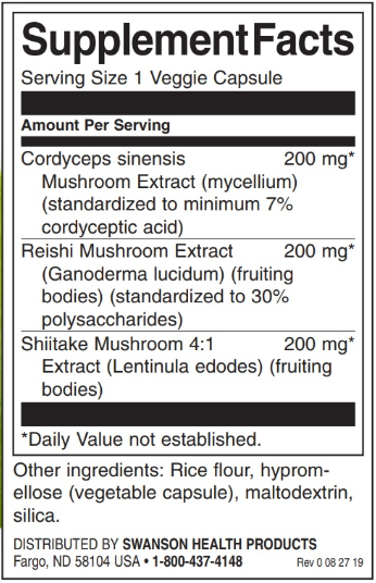 Swanson Cordyceps Complex with Reishi and Shiitake Mushrooms-factsheets