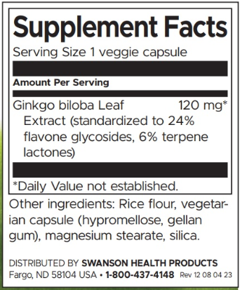 Swanson Delayed-Release Standardized Ginkgo-factsheets