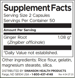 Swanson Ginger Root-factsheets