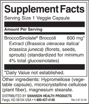 Swanson Extra-Strength Broccoli Extract with Glucosinolates-factsheets