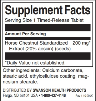 Swanson Timed-Release Horse Chestnut 22% Aescin-factsheets