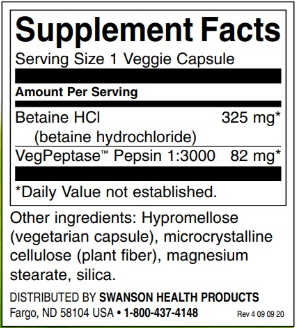 Swanson Hydrochloric Acid w/Pepsin-factsheets