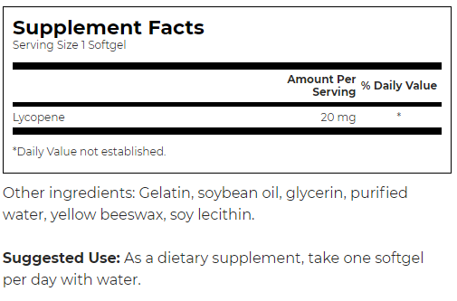 Swanson Lycopene 20 mg-factsheets