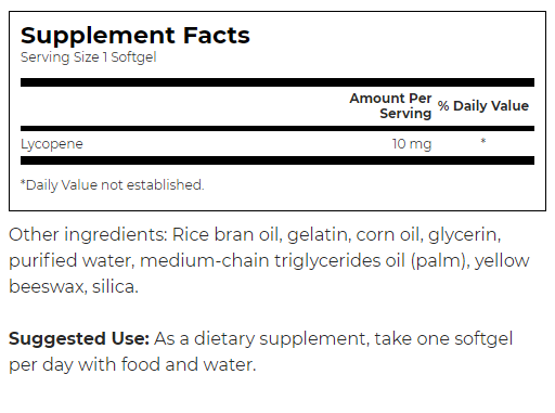 Swanson Lycopene 10 mg-factsheets