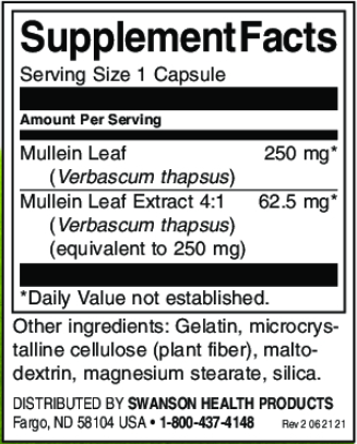 Swanson Mullien Leaf Extract - Standardized-factsheets