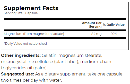 Swanson Magnesium Lactate-factsheets