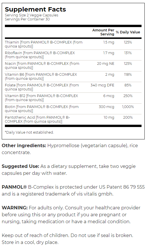 Swanson Real Food B-Complex From Quinoa Sprouts-factsheets