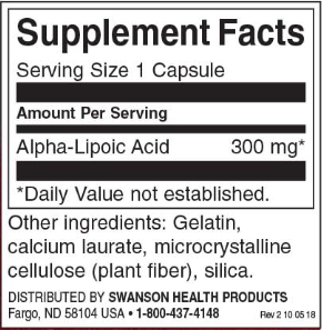 Swanson Alpha Lipoic Acid 300 mg-factsheets