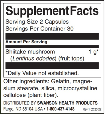 Swanson Full Spectrum Shiitake Mushroom-factsheets