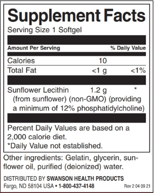 Swanson Sunflower Lecithin from Non-GMO Sunflower Seeds-factsheets