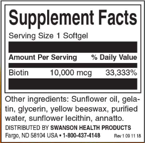 Swanson Super Strength Biotin 10.000mcg-factsheets