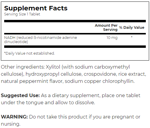 Swanson Fast-Acting NADH High Bioavailability-factsheets