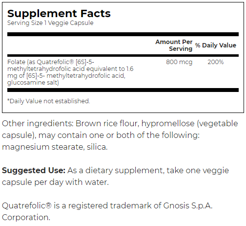 Swanson Folate (5-Methyltetrahydrofolic Acid)-factsheets